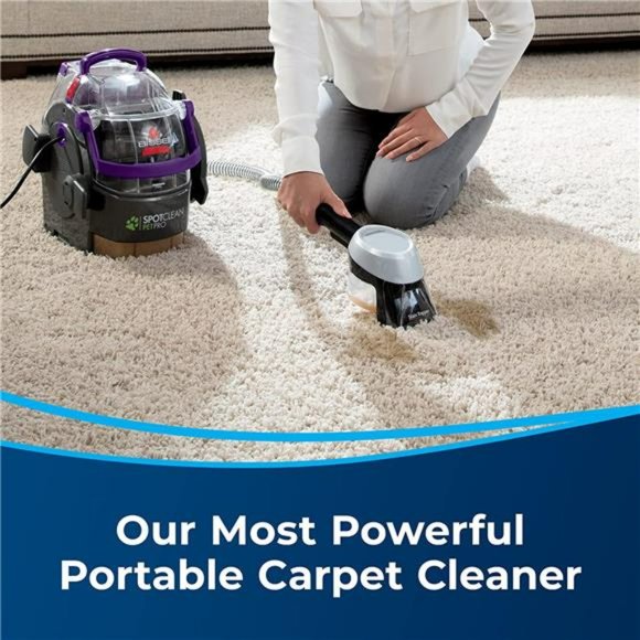 BISSELL SpotClean Pet Pro Portable Carpet Cleaner, 2458, Grapevine Purple, Black - Picture 3 of 7